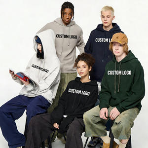 Sweat à capuche coupe ample unisexe personnalisé avec logo ODM, en polyester/coton, épaules tombantes, épaisseur 450 g/m², broderie, coupe-vent - Product Image 1