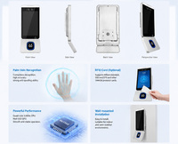 Terminal d'accès par veine palmaire 8 pouces Android 11 RK3568 Quad Core WDR Double caméra Lecteur NFC Contrôle d'accès OEM ODM