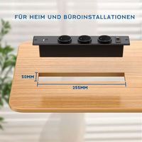 Multiprise encastrable de bureau Allemagne UE à 3 prises et 2 ports USB avec cordon d'alimentation de 2 m pour table de conférence