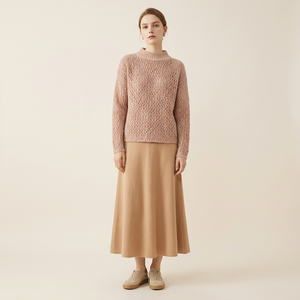 Pull en cachemire et <span class=keywords><strong>laine</strong></span> mélangée pour femme, tricot ajouré texturé, manches longues, pull en cachemire et <span class=keywords><strong>laine</strong></span> pour femme - Product Image 5