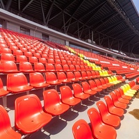 Chaise de stade fixe en plastique moulé par soufflage HDPE à dossier haut, sièges de stade pour stade de football CS-GKB-P