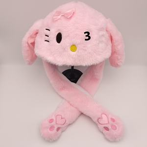 Süper yumuşak mavi köpekbalığı dinozor köpek şapka hareketli gözler ile yenilik tavşan kulaklar sıkmak örgü astar PP pamuk dolgulu peluş ayı - Product Image 6