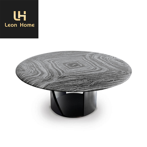 Juego de mesas y sillas de comedor redondas para restaurante italiano de hotel de lujo, mesa de comedor superior de mármol con <span class=keywords><strong>Lazy</strong></span> <span class=keywords><strong>Susan</strong></span> - Product Image 1