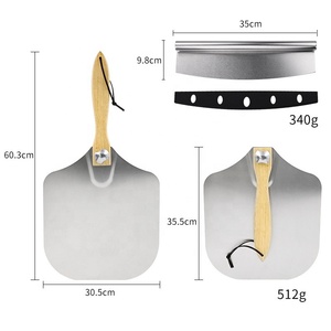 Pala per <span class=keywords><strong>Pizza</strong></span> da 12 Pollici con Taglierina per Cuocere e Affettare <span class=keywords><strong>Pizza</strong></span> Fatta in Casa, Set Pala per <span class=keywords><strong>Pizza</strong></span> 2 in 1 in Alluminio - Product Image 4