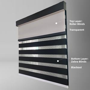 Persianas de Tela Doble Dos en Uno, Persianas Enrollables Motorizadas de Día y de Noche, Función Dual de Translúcidas o Opacas de Poliéster - Product Image 2