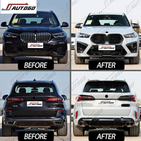 Untuk BMW X5 G05 19-23 ke X5M 24: Perakitan Bumper PP, Grille, Lampu Depan LED, Lampu Belakang, Diffuser, Tip Facelift Upgrade