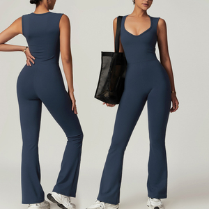 Nuevo traje <span class=keywords><strong>de</strong></span> Yoga para <span class=keywords><strong>mujer</strong></span>, conjuntos <span class=keywords><strong>de</strong></span> Fitness para gimnasio, secado rápido, mono <span class=keywords><strong>de</strong></span> entrenamiento <span class=keywords><strong>de</strong></span> una pieza para <span class=keywords><strong>mujer</strong></span>, mono <span class=keywords><strong>de</strong></span> Yoga con pantalón acampanado - Product Image 2