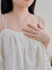 Dylam Minimalist Design 925 Sterling Silver Rhodium Plated Beaded Chain <b>Necklaces</b> for Women - Product Image 2