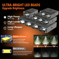 Luz LED para Parrilla, Lámpara Auxiliar de 1/2/3/4 Lentes, 12V 24V 6000K, Barra de Luz, Foco para Coche y Motocicleta, Luz de Trabajo con Ventilador Incorporado
