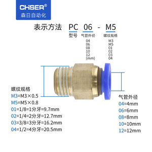Conector Neumático Rápido de Latón PC8-02 6-01 Ajuste de Velocidad PL4-M5 Codo Recto Roscado SL10-02 - Product Image 5