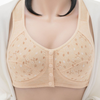 Soutien-gorge confortable et pratique pour femmes âgées, fermeture à boutons sur le devant, en coton, soutien-gorge Daisy pour femmes âgées