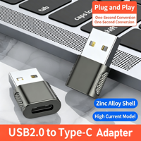 Adaptor OTG USB-C Female ke USB-A Male, Pengisian Cepat 18W, Transfer Data 480Mbps, Audio CarPlay, Adaptor Pengisian Daya Tahan Lama