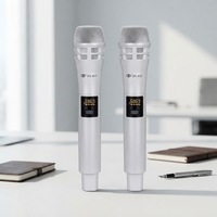 Système de microphone sans fil UHF portable de haute qualité JU-827-3 pour fêtes à domicile, équipement de karaoké, microphone vocal professionnel