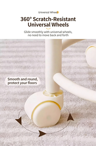 Taburete giratorio de cuero con ruedas, altura ajustable, estilo chino, para uso doméstico, taburete bajo rodante, banco infantil con ruedas, silla móvil para sala de estar - Product Image 2