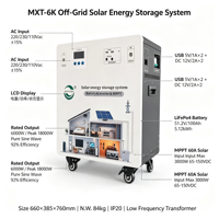 Système de stockage d'énergie solaire hybride 5 kWh avec batterie au lithium LiFePO4 empilable, onde sinusoïdale pure et contrôleur MPPT intégré