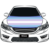 Housse de capot de voiture personnalisée en polyester, motif arc-en-ciel aromantique gay, impression par sublimation couleur intégrale, enveloppe de capot élastique pour défilé automobile
