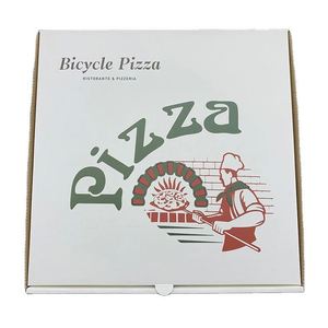 Nouveau type de boîtes à pizza en carton ondulé blanc en vente chaude, personnalisées, 12, 13, 14, 18 pouces, boîtes à pizza en carton ondulé blanc uni - Product Image 6