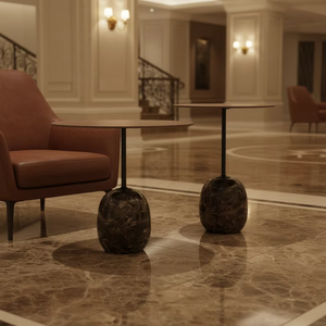 Tavolino Rotondo <span class=keywords><strong>in</strong></span> Marmo dal Design Moderno e Minimalista |   Tavolino Angolare e Comodino <span class=keywords><strong>in</strong></span> Stile Nordico per Balcone e Area Relax - Product Image 2