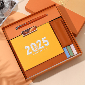Trending Products 2025 Custom Logo Desk Calendar with Pen Corporate Business Gift Set New Products 2025