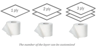 Offre Spéciale de haute qualité imprimé personnalisé 2 plis vierge papier hygiénique échantillon gratuit expédition rapide jetable 1 pli 3 plis Options
