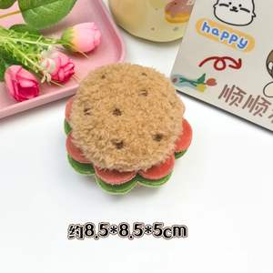 Porte-clés lumineux en peluche Kawaii, forme 3D réaliste, imprimé numérique portable, motifs gâteau cerise, sandwich, hamburger - Product Image 3
