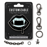 Broche personnalisée en émail dur, épinglette, badge métallique, broche, thème Vampire Gothique Halloween Lèvres Dents de Loup Punk Horreur, pour chapeau et sac, vente en gros