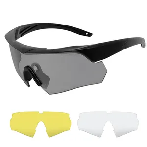 Yijia lunettes tactiques avec 3 lentilles résistance aux chocs lunettes de tir Anti-buée Protection des yeux pour le tir Camouflage tactique