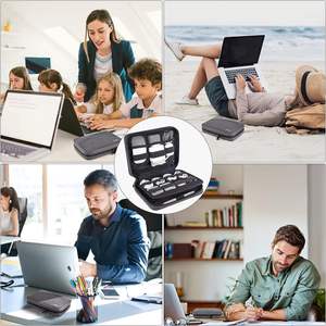 Échantillon gratuit Sac organisateur de câbles électroniques - Sac de rangement portable à double couche pour accessoires électroniques numériques - Product Image 3