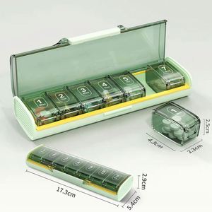 Organisateur de pilules multicolore à grande capacité pour 7 jours, résistant aux enfants, distributeur de médicaments portable à 7 compartiments, scellé et opaque - Product Image 3