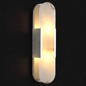 New Style Decoration <b>Wall</b> Sconce Brass Finishing Minimalist Long Strip Alabaster Marble <b>Wall</b> Lamp - Product Image 2