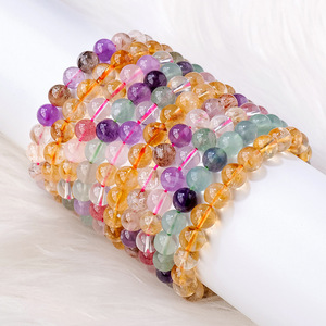 2024 hecho a mano piedra preciosa de cristal curativo Natural 8 Mm pulsera de cuentas redondas pulseras de joyería de moda - Product Image 1