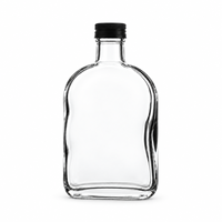 Bouteille plate en verre de 750 ml avec épaules cintrées pour l'emballage personnalisé de whisky, vodka, brandy, rhum, gin
