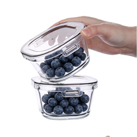 Boîte à lunch hermétique et empilable de 240 ml en verre borosilicate avec couvercle