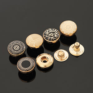 Bouton-pression métallique KUNSHUO pour vêtements, chemises, abayas et thobes, avec logo de marque en 4 parties, personnalisable pour hommes - Product Image 3