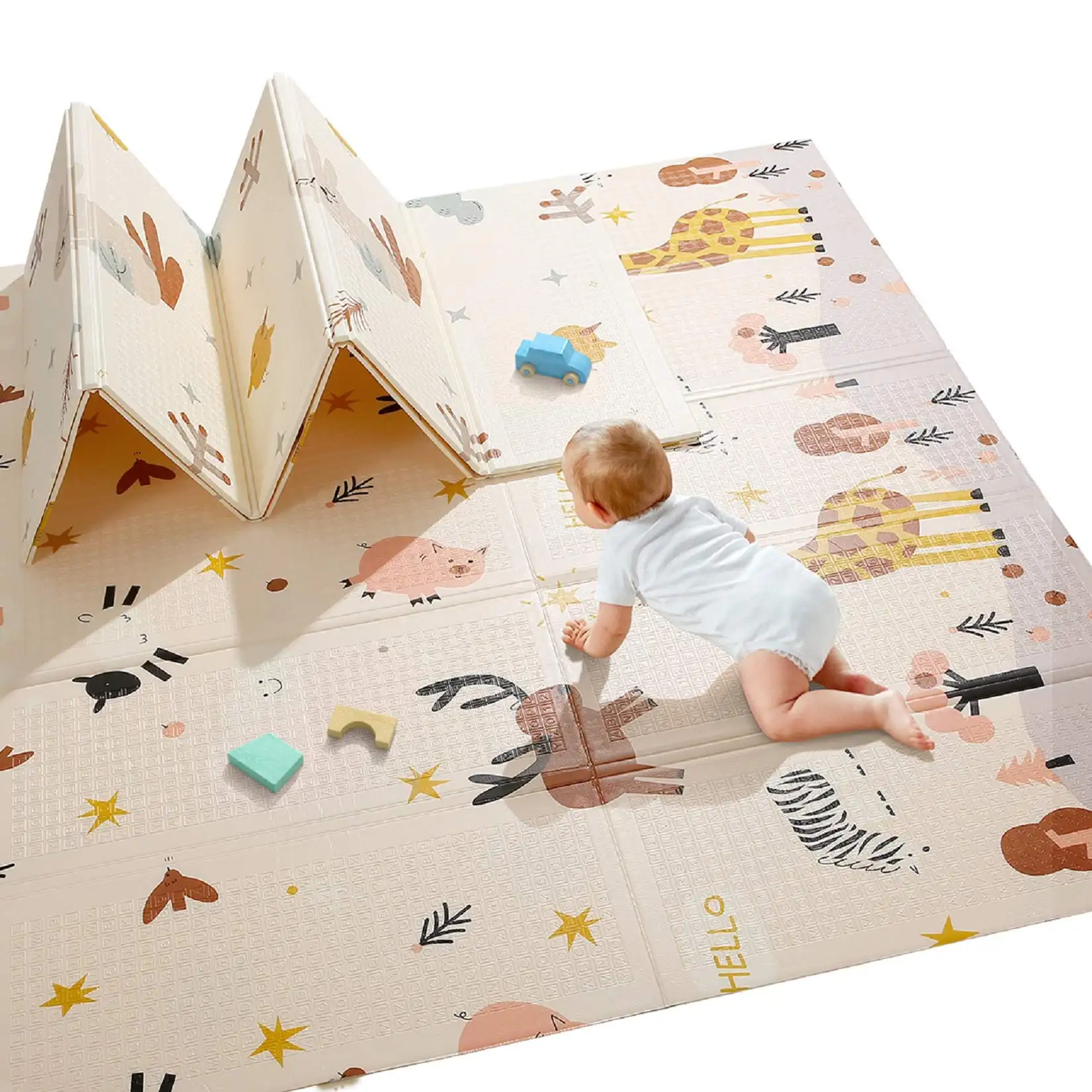 Reversible Doppelseiten Design Faltbare sichere dickere Schaum boden Baby Krabbel matte Baby Spiel matte