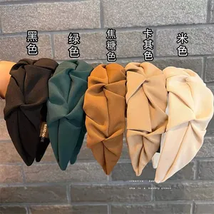 महिलाओं के लिए 2023 फैशन हेयरबैंड हेडपीस फ्लावर सॉलिड कलर हेयर हूप वाइड हेयर बैंड आभूषण आभूषण फैशन सहायक उपकरण - Product Image 2