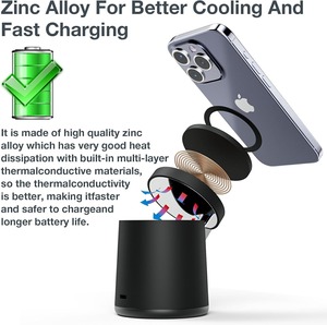 <span class=keywords><strong>Chargeur</strong></span> magnétique sans fil 3 en 1-<span class=keywords><strong>MagSafe</strong></span> pliable pour iPhone 16-12/Apple Watch/<span class=keywords><strong>AirPods</strong></span> <span class=keywords><strong>Pro</strong></span>, Qi Travel Station - Product Image 2