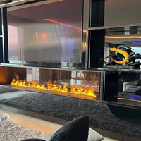 Cheminée électrique holographique à 3 côtés, cheminée décorative intérieure à vapeur avec connexion Bluetooth pour le salon, vente à chaud