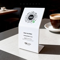 Support de signalisation personnalisé en acrylique givré en forme de L, étanche, avec code QR et numéro de table, pour tables de salle à manger, cafés et restaurants