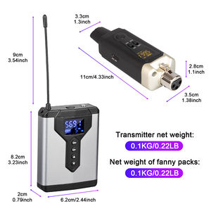 ระบบมอนิเตอร์แบบใส่ในหูไร้สาย DT4 UHF สำหรับการแสดงดนตรีสดบนเวทีและในสตูดิโอ พร้อมเครื่องส่งและเครื่องรับ - Product Image 2