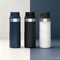12oz 350ml Classic Trigger-Action Travel Mug Bouteille thermique en acier inoxydable à double paroi pour eau chaude et bouillante en déplacement
