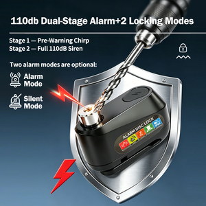 Alarm Disk Fren Kilidi USB Şarj Edilebilir Bisiklet Kilidi Dahili Lityum Pil ile Hırsızlığa Karşı Bisiklet Kilidi Bisiklet E-Bisiklet Scooter için - Product Image 5