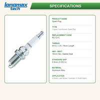 Bougie d'allumage Champion Copper Plus 71G RC12YC, remplacement pour les pièces de moteur de tondeuse à gazon 4 temps et de générateur