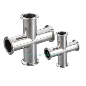 Conector de tubulação sanitária de 2.5 '51mm, 4 vias cruzadas com pontas triplas