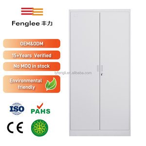 Armoire à outils en métal au design moderne avec porte battante verrouillable, étagères réglables en acier pour le bureau, l'école, la cuisine, la salle de sport, le rangement - Product Image 2