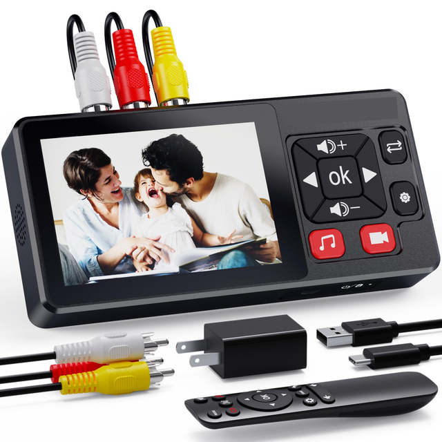 Digital Converter Remote Control DVR/VHS Recorder with Video Capture MP4 Support for RCA Inputs and AC/USB Power