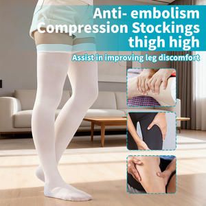 मीडिया एंटीएम्बोलिसिया ओपन पैर की डिग्री डी संपीड़न मेडिकल नर्स जांघ उच्च संपीड़न स्टोकिंग dvt 18 mhg - Product Image 1