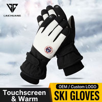 Gants de ski d'hiver pour l'extérieur, doublés de polaire, épais, coupe-vent, thermiques, antidérapants, pour la course sur neige et le jogging matinal