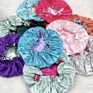<span class=keywords><strong>Cuffia</strong></span> per <span class=keywords><strong>Capelli</strong></span> in <span class=keywords><strong>Seta</strong></span> Mamma e Figlia, Reversibile, Morbida in Raso, Cappello da Notte con Logo Personalizzato - Product Image 3
