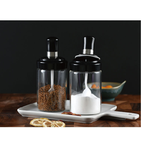 Récipient de stockage de cuisine 250ml bouteille d'assaisonnement d'épices verre assaisonnement sel sucre pot scellé avec brosse et cuillère Pot d'huile